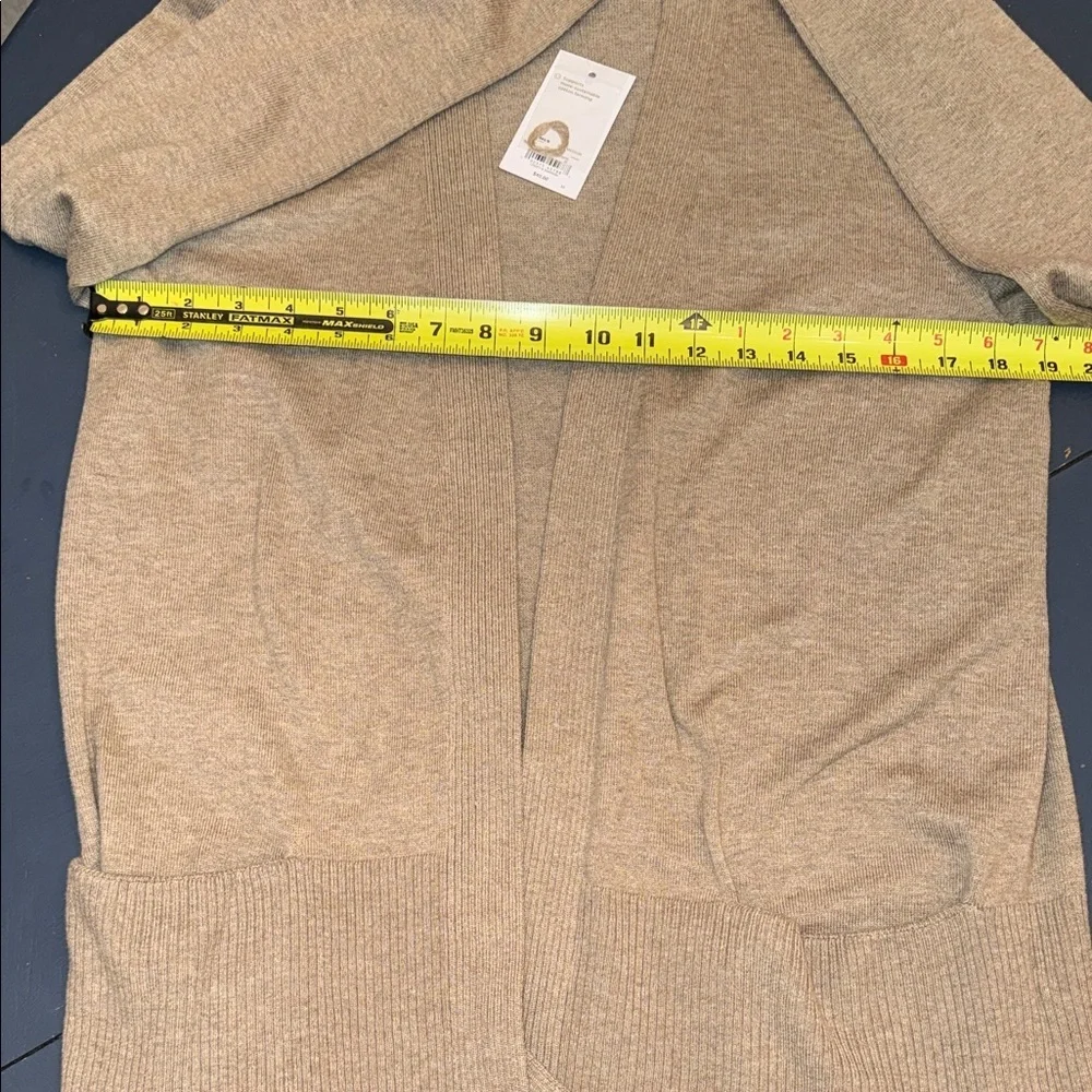 NWT Croft & Barrow Open-Front Lightweight Cardigan Sweater in Taupe casual,layer